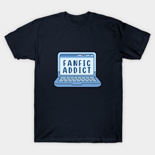 Fanfic Addict - Blue Laptop T-Shirt